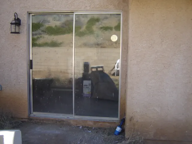 Sliding Doors Installation in Riverside California - Ameristar Windows and Doors - Before Photo