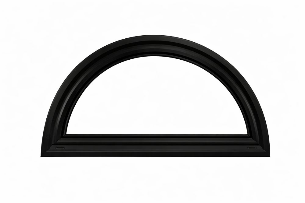 Elegant black arch frame shown as a stylish and durable Arched imperial window Riverside, CA homeowners use for custom designs.