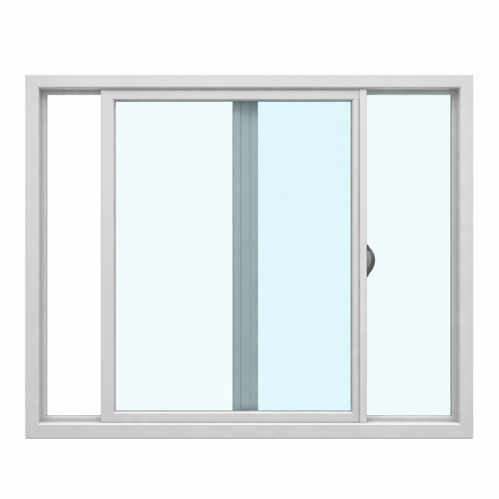 White vinyl sliding window with clear glass panels shown as a durable, energy-efficient vinyl replacement Riverside, CA homeowners prefer.