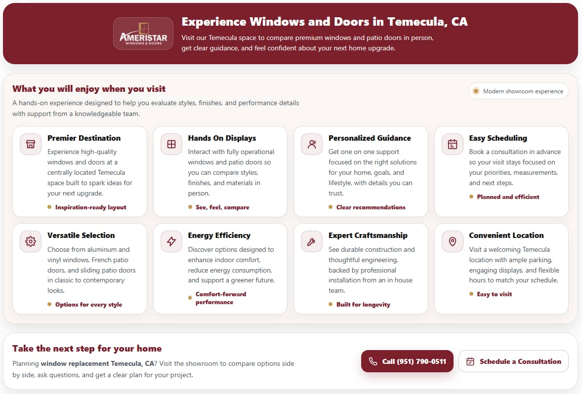 Infographic showcasing window replacement Temecula, CA, benefits and expert guidance